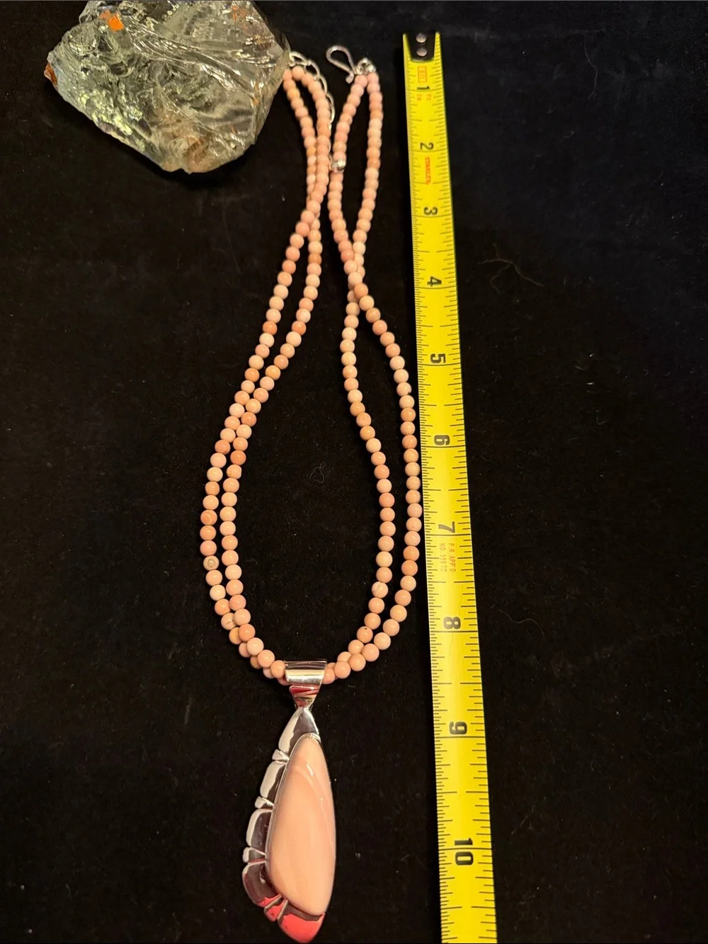 ✨ Jay King Pink Coral Pendant Necklace – Sterling Silver – Beaded Strand ✨ 226 - Picture 6 of 6